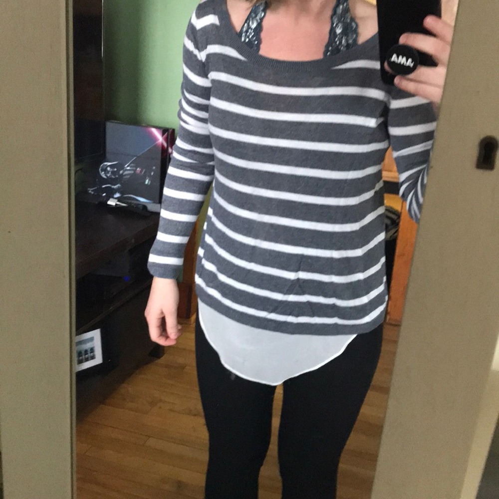 Sheer open back sweater